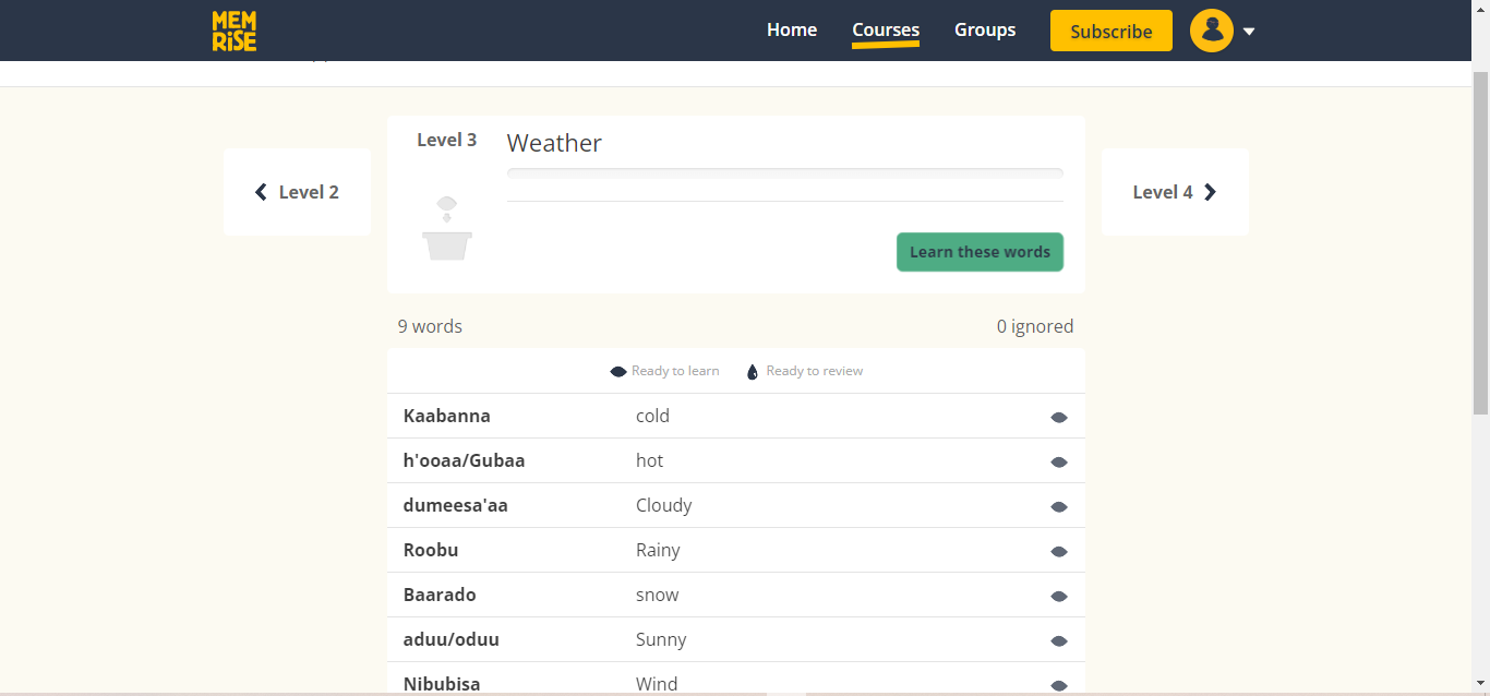 Learn Oromo language on app.memrise.com