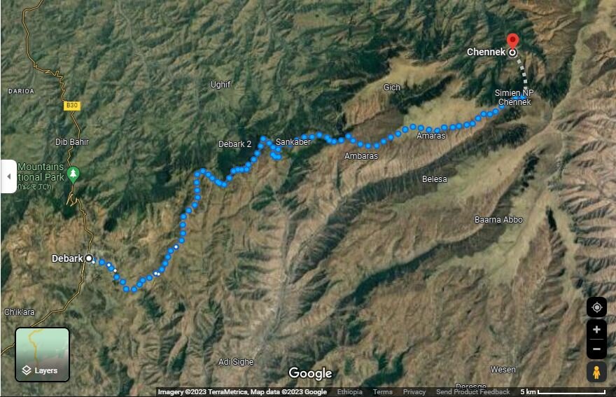 From Simien national park to Chenek camp