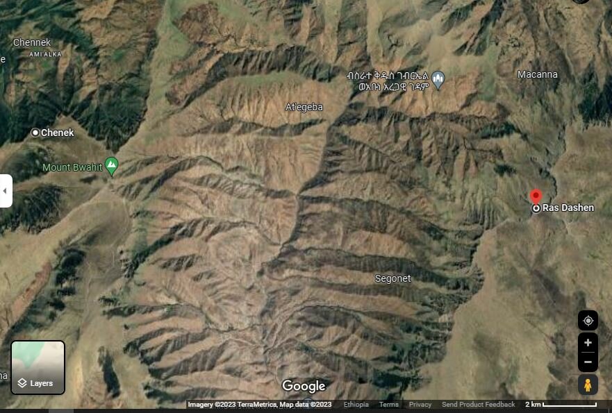 From Chenek to mount Ras Dejen 